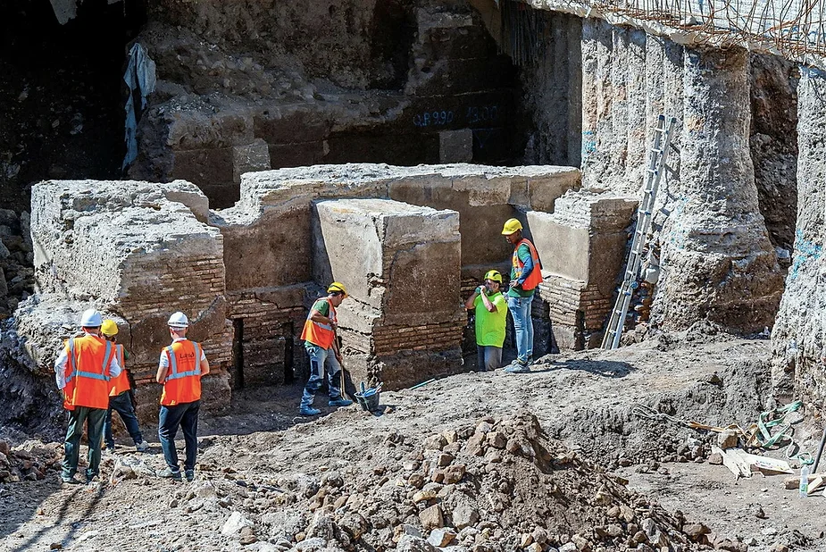 A Rome, des ouvriers du bâtiment découvrent le jardin de l’empereur Caligula